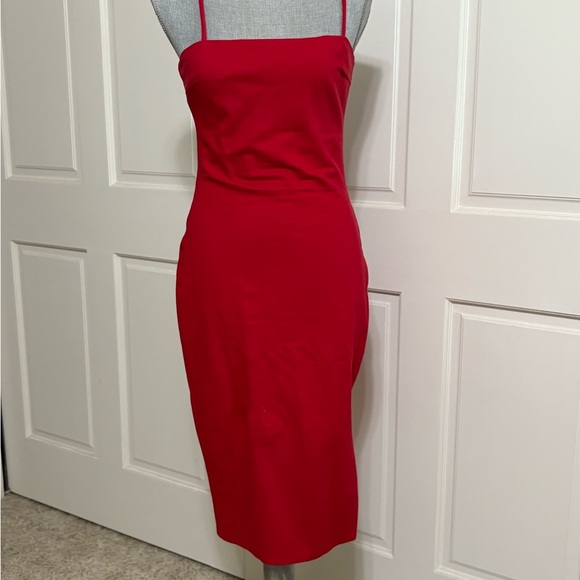 Lulus Red Bodycon Midi Dress Medium – Sexy Cocktail Party Wedding Guest - Picture 4 of 11